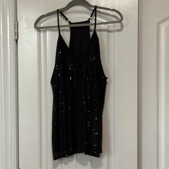 Amazon Black Sequin Camisole Top - Picture 1 of 3
